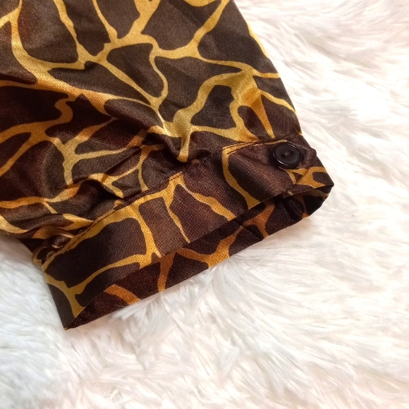 Once Again Chocolate Sweater with Attached Animal Print Faux Blouse - Picture 5 of 7